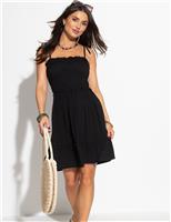 Mia Frill Detail Shirred Beach Dress