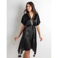 Pour Moi Sequin Placket Kaftan Black