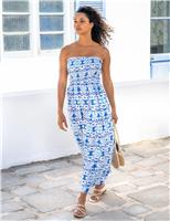 Emma Strapless Shirred Maxi Beach Dress