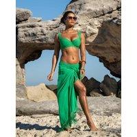 Pour Moi Fringe Trim Multiway Sarong Green