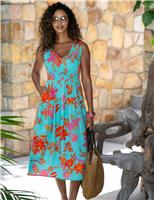 Darcie V Neck Shirred Midi Dress