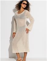 Pour Moi Crochet Maxi Dress Cream Mix