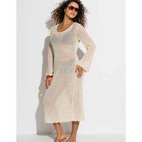 Pour Moi Crochet Maxi Dress Cream Mix