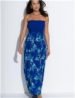 Emma Strapless Shirred Maxi Beach Dress