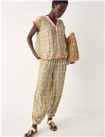 Monsoon Printed Sleeveless Top Khaki