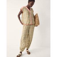 Monsoon Printed Sleeveless Top Khaki