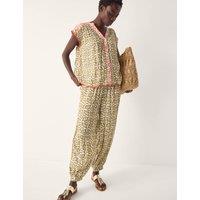 Monsoon Printed Sleeveless Top Khaki