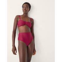 Monsoon Ribbed Bandeau Bikini Top Burgundy