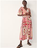 Printed V-Neck Maxi Beach Dress