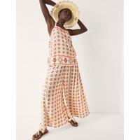 Monsoon Floral Wide Leg Trousers Ivory