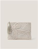 Beaded Bow Pouch Bag