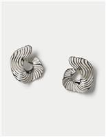 Enamel Zebra Irregular Hoop Earrings