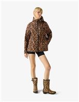 Waterproof Leopard Print Hooded Jacket