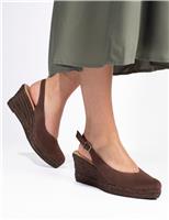 Suede Ankle Strap Wedge Espadrilles