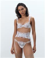 Bluebella Gabriella Floral Waspie Suspender White