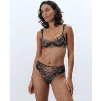 Bluebella Amarosa Embroidered High Waisted Briefs Black