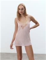 Bluebella Marabel Chiffon Embroidery Short Chemise Light Pink