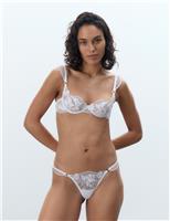 Bluebella Gabriella Floral Wired Demi Cup Bra (B-DD) White