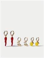 3 Pk Chilli Lemon Drop Earrings