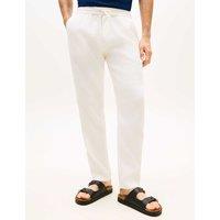 Tommy Hilfiger Harlem Sorona Regular Fit Linen Rich Lightweight Trousers Ivory