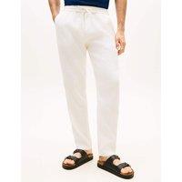 Tommy Hilfiger Harlem Sorona Regular Fit Linen Rich Lightweight Trousers Ivory