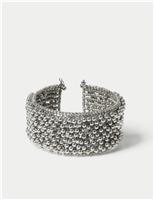 Beaded Sphere Cuff Bracelet
