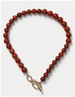 Graduated Natural Stone T Bar Necklace