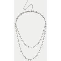 M&S Small Charm Multirow Necklace Silver