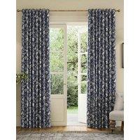 Joules Festival Pheasants Pure Cotton Eyelet Blackout Curtains Navy Mix