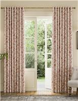 Joules Festival Pheasants Pure Cotton Eyelet Blackout Curtains Cream Mix
