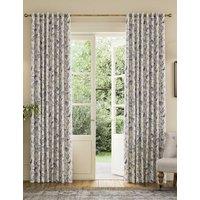 Joules Festival Pheasants Pure Cotton Eyelet Blackout Curtains Blue Mix
