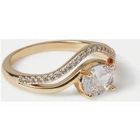M&S 14ct Gold Plated Cubic Zirconia Ring Gold