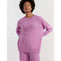 Chinti & Parker Wool Rich Relaxed Sweatshirt with Cashmere Purple