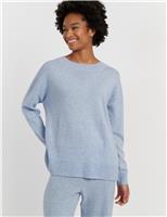 Chinti & Parker Wool Rich Relaxed Jumper with Cashmere Blue