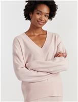 Chinti & Parker Wool Rich Relaxed Jumper with Cashmere Pink
