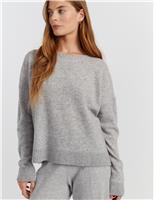 Wool Rich Relaxed Sweatshirt with Cashmere