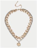 Pendant Chain Mixed Metal Necklace