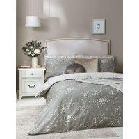 Laura Ashley Pure Cotton Sateen Pussy Willow Bedding Set Grey Mix