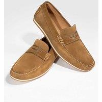 Jones Bootmaker Leather Slip On Moccasins Tan