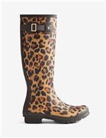 Hunter Leopard Print Knee High Wellies Brown Mix