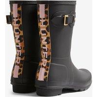 Hunter Leopard Print Wellies Black