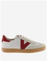 Victoria Lace Up Side Detail Trainers Red