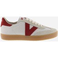Victoria Lace Up Side Detail Trainers Red