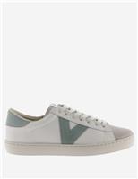 Leather Lace Up Side Detail Trainers