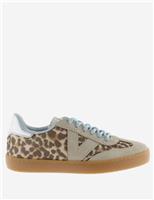 Victoria Leopard Print Cup Sole Trainers Beige