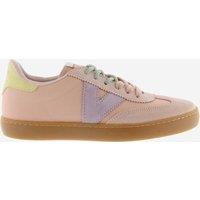 Victoria Lace Up Colour-Block Side Detail Trainers Pink