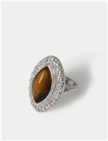 Natural Stone Diamond Shape Ring