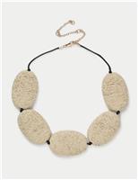 Raffia Oval Wrapped Necklace