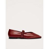 Alohas Leather Slip On Flat Ballet Pumps Red