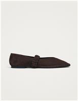 Alohas Suede Slip On Flat Pumps Brown